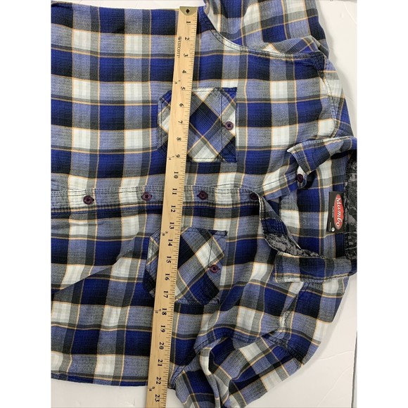 Mambo Australia Plaid Shirt Men’s L Casual Cotton Cargo Flip Cuffs - Picture 12 of 15
